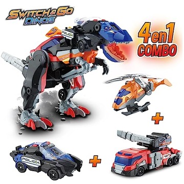 VTech — Switch & Go Dinos 4 в 1 Mega T-Rex SOS, комбинация из трех супердинозавров