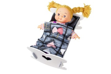 DREWNIANA KOLOROWA KOŁYSKA DLA LALEK