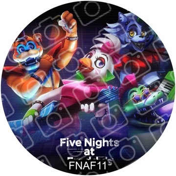 FNAF Торт Вафельное украшение на день рождения Вафельный принт круглый 20см