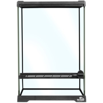 Стеклянный акватеррарий террариум с металлической сеткой и дверью 20x20x30 см.