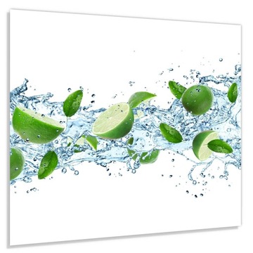 Szkło hart 60x50 Limonki w rozprysku wody + KLEJ