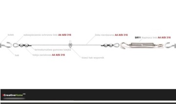 4м КАБЕЛЬ Z17 КАРДИНС ДЛЯ САДОВОЙ ТЕРРАСЫ ШТОРЫ ДЛЯ ТЕРРАСЫ