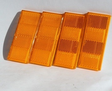 Отражатель прямоугольный самоклеящийся ОРАНЖЕВЫЙ отражатель света 90х40 мм.