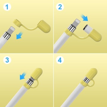 2 колпачка для Apple Pencil 1-го поколения (2 белых колпачка