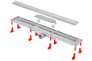 Odpływ prysznicowy Odwodnienie liniowe 70 cm SUCHY SYFON ramka metal AQUER