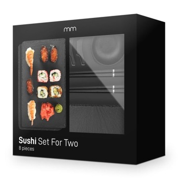 ZESTAW DO SERWOWANIA SUSHI PAŁECZKI TALERZE DO SUSHI PODSTAWKI ŁUPEK