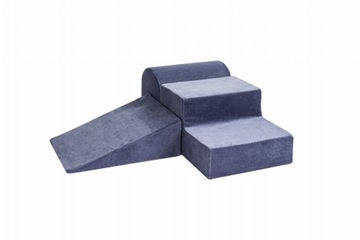 Plac Zabaw Zestaw Piankowy do zabawy 3 El. Welurowy Szaroniebieski MeowBaby