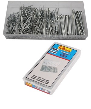 Komplet Zestaw Zawleczek Zawleczki Proste Rozginane 1.5 - 4mm 555 sztuk