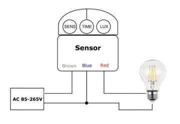 Датчик движения и сумерек для светодиодной / галогенной лампы 230 В черный
