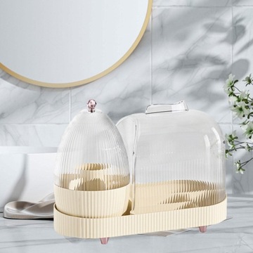 Поворотная витрина с органайзером для макияжа для переодевания в общежитии.