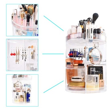 Поворотный органайзер для косметики, акриловых украшений.