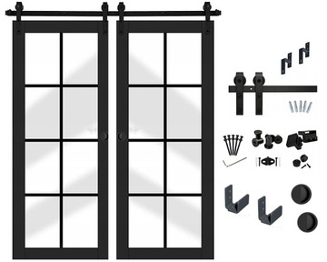 DRZWI PRZESUWNE PODWÓJNE LOFTOWE Szklone ROMA