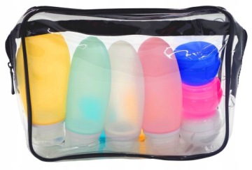 КОНТЕЙНЕРЫ БУТЫЛКИ ДЛЯ АМОЛЕТНОЙ КОСМЕТИКИ НАБОР КОСМЕТИЧЕСКОЙ СУМКИ ИЗ 9 ШТ.