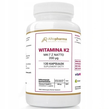 WITAMINA K2 vitaMK7 200µg NATURALNA 120kap Alto