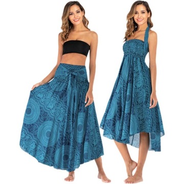ZWIEWNA DŁUGA SPÓDNICA MAXI DO KOSTEK BOHO DAMSKA