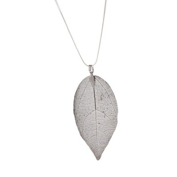 Natural Leaf Long Pendant Necklace
