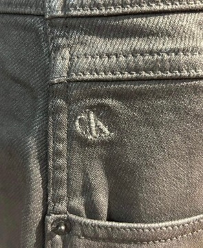 CALVIN KLEIN czarna woskowana sukienka guziki S