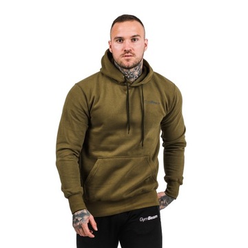 BLUZA MĘSKA Z KAPTUREM TRENINGOWA KHAKI GymBeam S