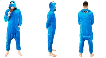 ONESIE KIGURUMI NIEBIESKI ELMO JEDNOCZĘŚCIOWA PIŻAMA PRZEBRANIE UNISEX L