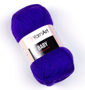 Włóczka YarnArt BABY 50g/150m Akryl 100% fioletowy 203
