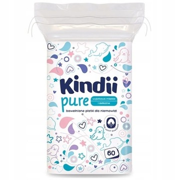 Cleanic Kindii Pure Płatki Kosmetyczne Prostokątne Dla Niemowląt 60 Sztuk
