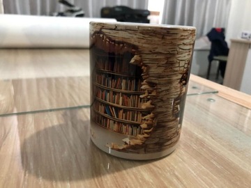 3D керамическая кружка с книжной полкой