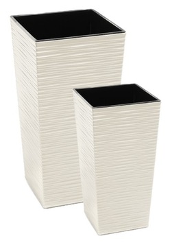ZESTAW 2 WYSOKICH DONIC FINEZJA DŁUTO szer. 19cm/25cm KREM MAT Lamela
