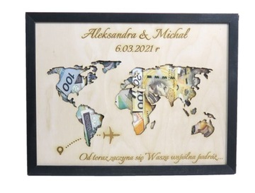 RAMKA MAPA PIENIĄDZE ŻYCZENIA PREZENT ŚLUB MA35