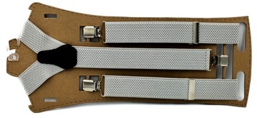 Серо-пепельные однотонные мужские подтяжки