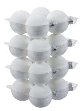 SZKLANE BOMBKI Ze Szkła 6cm 16szt Arctic White