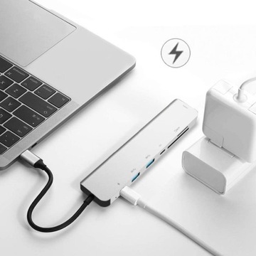 Адаптер 7-в-1 HUB USB-C HDMI 4k PD SD 2x USB 3.0