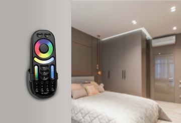 НАБОР СВЕТОДИОДНОГО КОНТРОЛЛЕРА RGB ЧЕРНЫЙ С ДИСТАНЦИОННЫМ РАДИО ДЛЯ RGB ЛЕНТ 216Вт 12В/24В