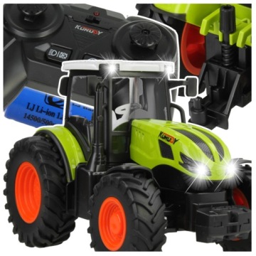 Traktor na dálkové ovládání R/c Zemědělský traktor na dálkové ovládání světla Akumulátor
