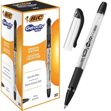 Długopis żelowy automatyczny Bic Gelocity 0,5 mm czarny tusz 30 sztuk