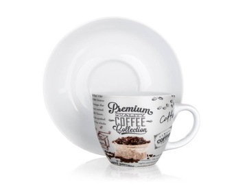 2x FILIŻANKA i SPODEK 190 ml na kawę espresso dekoracyjny banquet