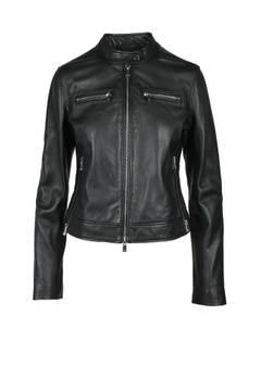 PINKO markowa damska kurtka skórzana Biker jacket Skóra BLACK -40%%% M/IT44