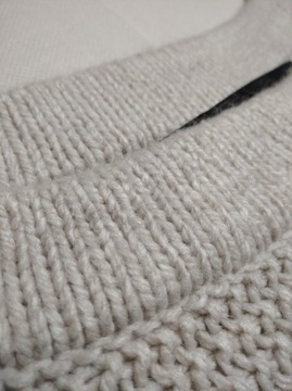 Sweter damski gruby luźny splot szeroki dekolt do uda wełna z alpaki 16%