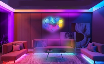 ШЕСТИГРАННЫЙ RGB СВЕТОДИОДНЫЙ НАСТЕННЫЙ СВЕТИЛЬНИК ЦВЕТНЫЕ СОТЫ ПАЗЗЛ + ПУЛЬТ ПУЛЬТА 10 ШТ.