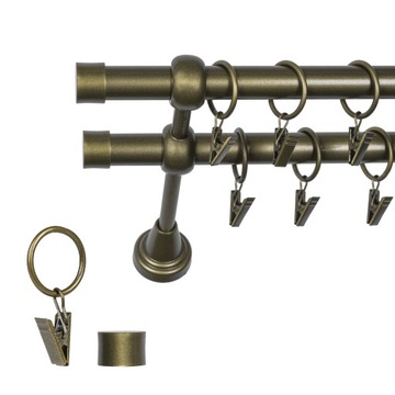 KARNISZ METALOWY FI 19 PODWÓJNY 440 CM METAL