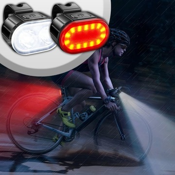 МОЩНЫЙ ВЕЛОСИПЕДНЫЙ ФОНАРЬ ПЕРЕДНЯЯ ЗАДНЯЯ СВЕТОДИОДНАЯ ВОДОЗАЩИТНАЯ АККУМУЛЯТОРНАЯ БАТАРЕЯ USB