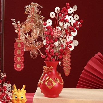 Ваза из смолы Ваза из смолы с цветочным узором Цветочный горшок для полки на крыльце Красный