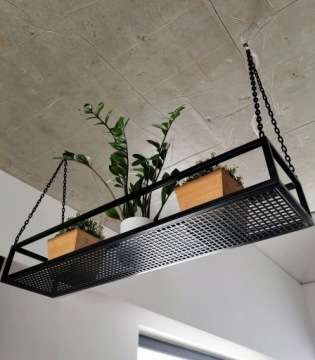 ПОЛКА/СТОЙКА ДЛЯ ЦВЕТОВ ПОДВЕСНАЯ МЕТАЛЛИЧЕСКАЯ ЧЕРНАЯ LOFT ширина: 140 СМ