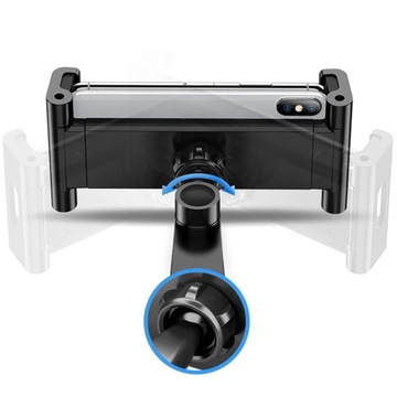 UCHWYT SAMOCHODOWY NA ZAGŁÓWEK TELEFON TABLET ALU