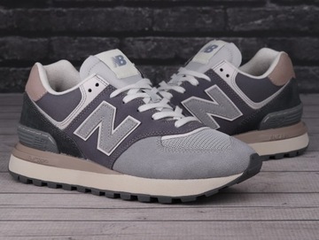 Buty sneakersy męskie sportowe New Balance BIAŁY SZARY BEŻOWY SKÓRA