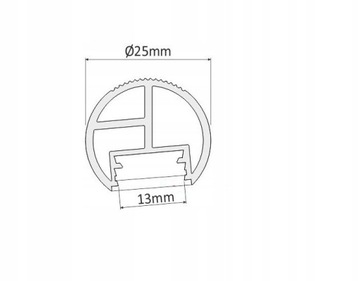 Светодиодный профиль Silver Rod Tube Шкафы 2м + абажур