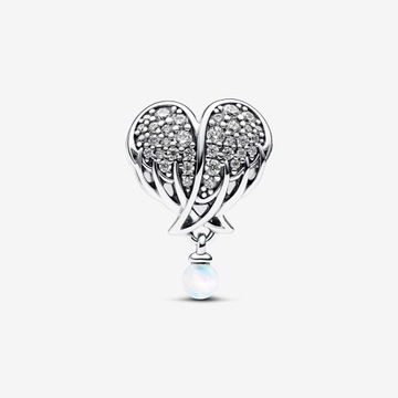 Charms Pandora - Lesklé krídla anjela a srdce 792980C01