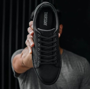 THURSDAY Men Black Matte Premier Low Top Sneaker