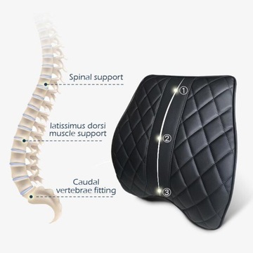 Автомобильный кожаный коврик для сиденья, подушка для поддержки спины, подголовник