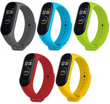 ZESTAW 5 SZTUK OPASKI DO XIAOMI MI BAND 5 6 7 PASKI PASEK OPASKA KOLORY