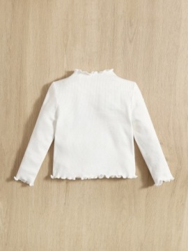 SHEIN біла блузка дитяча з довгим рукавом і рюшею 80-86 11MA